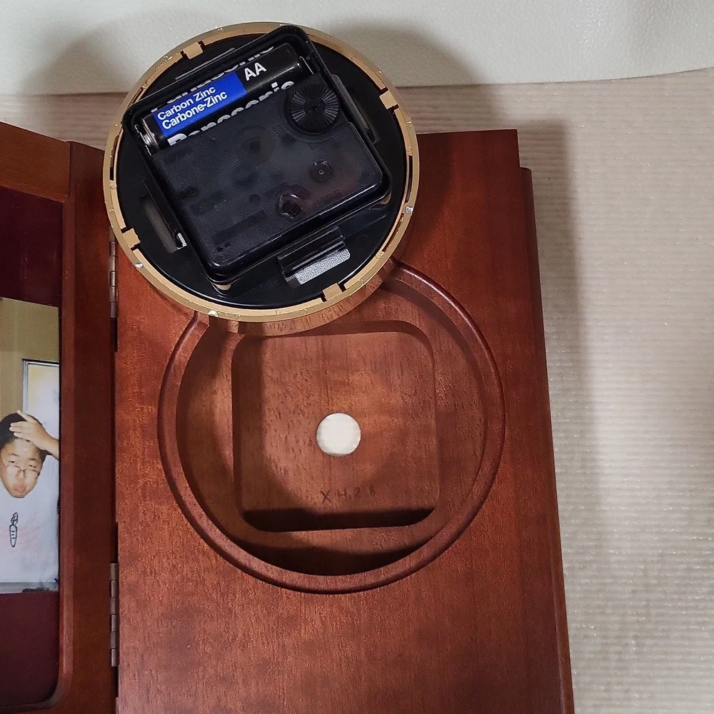 Wooden Clock Photo Frame 